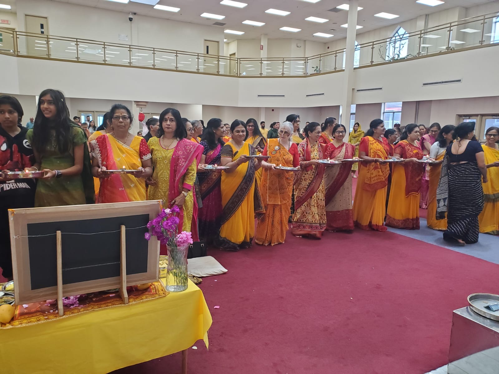 Deep daan procession through the mandir hall