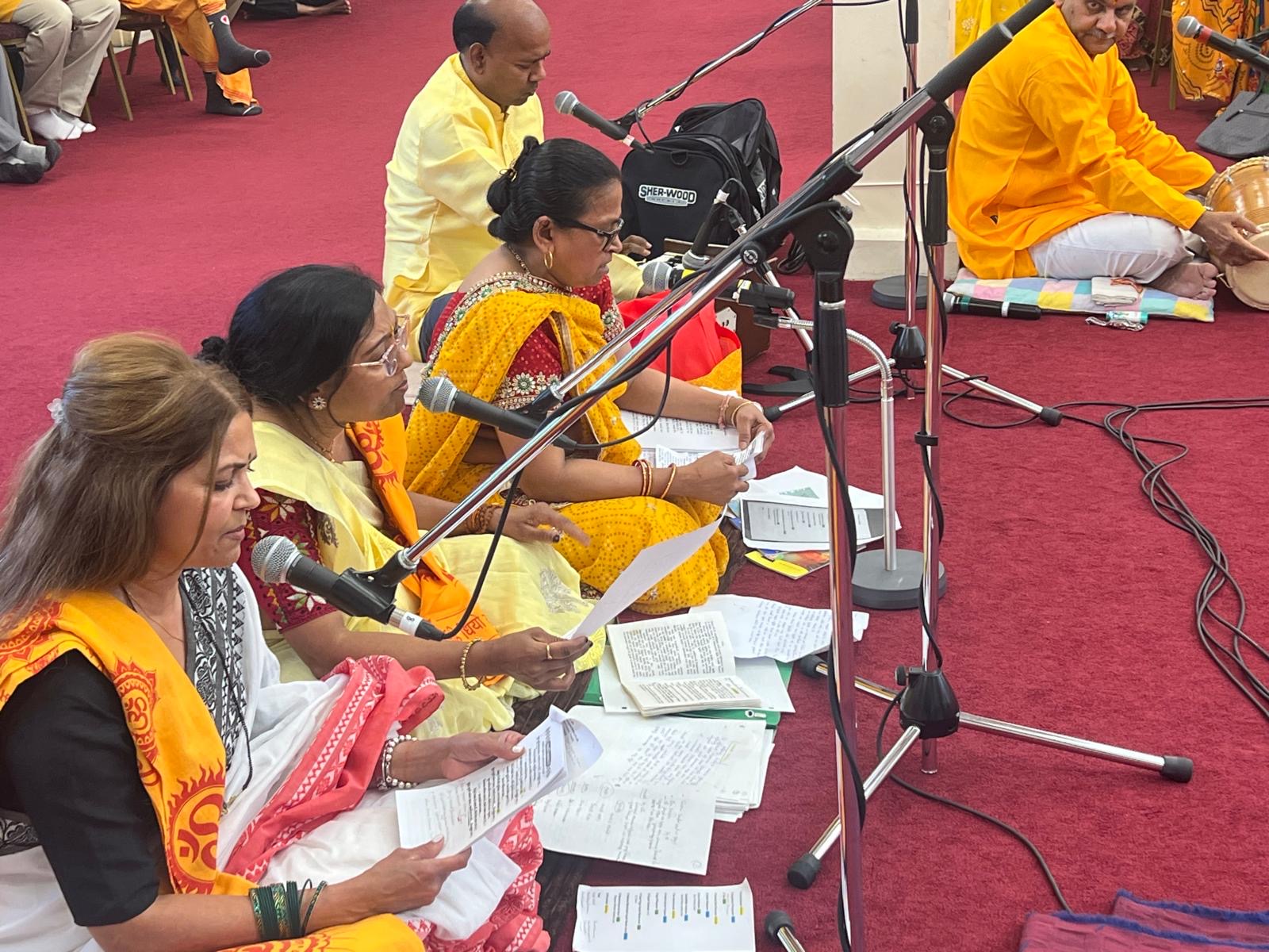 Sankirtan group leading the chanting