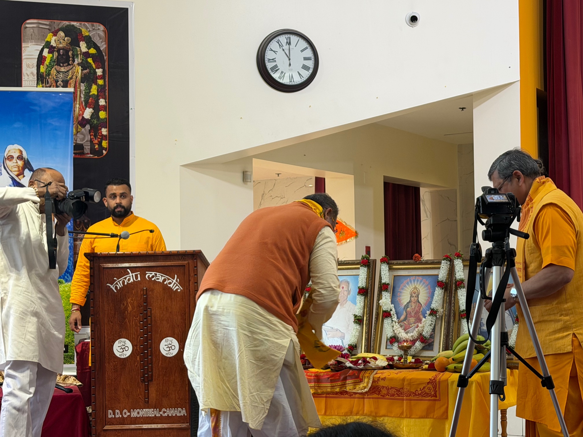 Puja ceremony at the altar